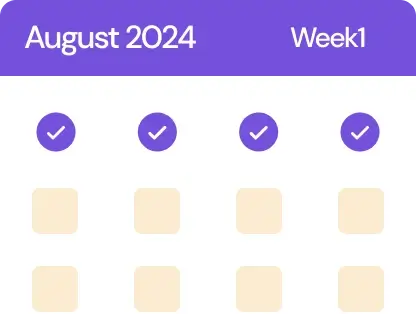 Calendar showing consistent weekly posting schedule